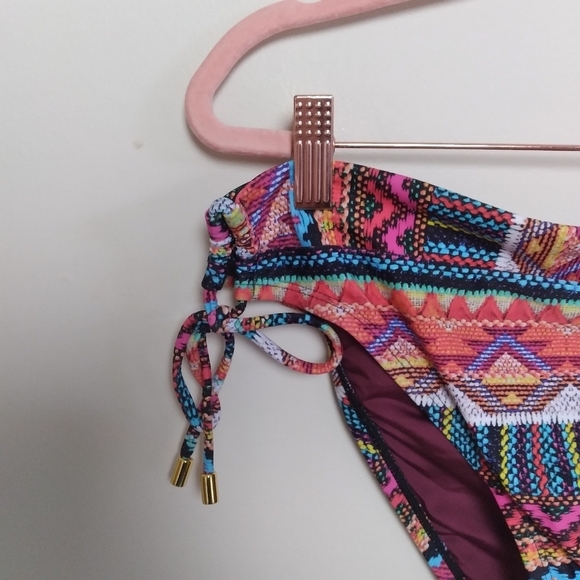 La Blanca Multicolor Aztec Print Side Tie Bikini Bottoms Size 14 New with Tags - Picture 4 of 10